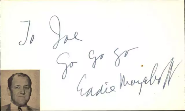 Eddie Mayehoff D.1992 Actor That's my Boy Signed 3" x 5" Index Card
