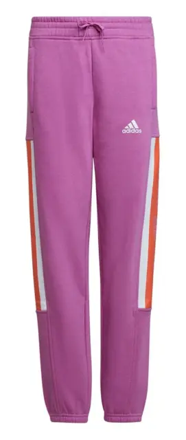 Adidas Essentials fondo jogging con grande logo per ragazze marchio Love - viola scuro
