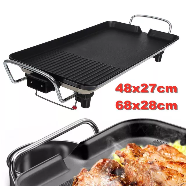 Electric BBQ Grill Table Top Barbecue Griddle Camping Outdoor Indoor Poratble