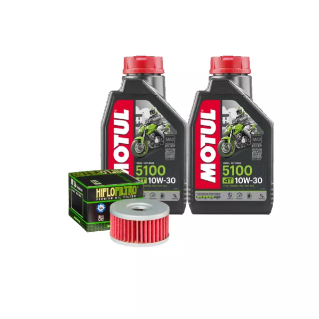 Kit Tagliando Olio Motul 5100 10W30 + Filtro Per Suzuki VL250 Intruder 2000>2004