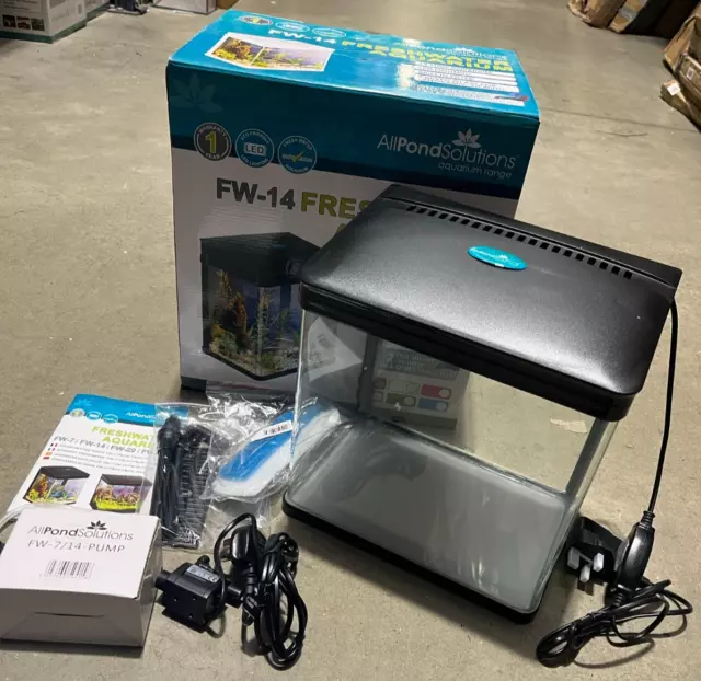 Allpondsolutions Small 14 Litre Black Nano Fish Tank ~ Fw-14-Black