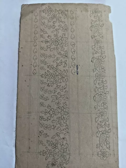 Collectible Antique floral design textile design rare handmade piece of design