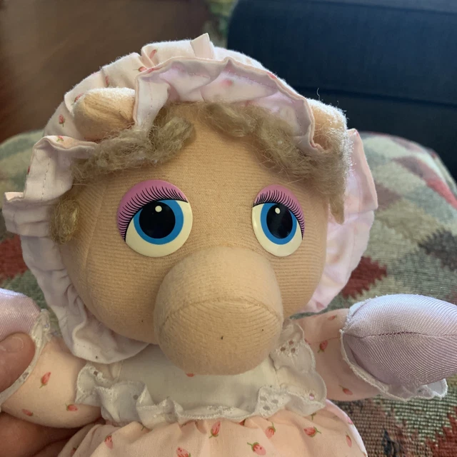 VTG Miss Piggy Muppet Babies Plush Pink Pampers Stuffed Animal Toy Hasbro 1984 2