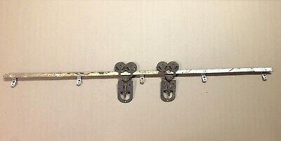Antique Barn Door Slider Sure Grip Double Rollers With 6' Track VTG Old 906-22B