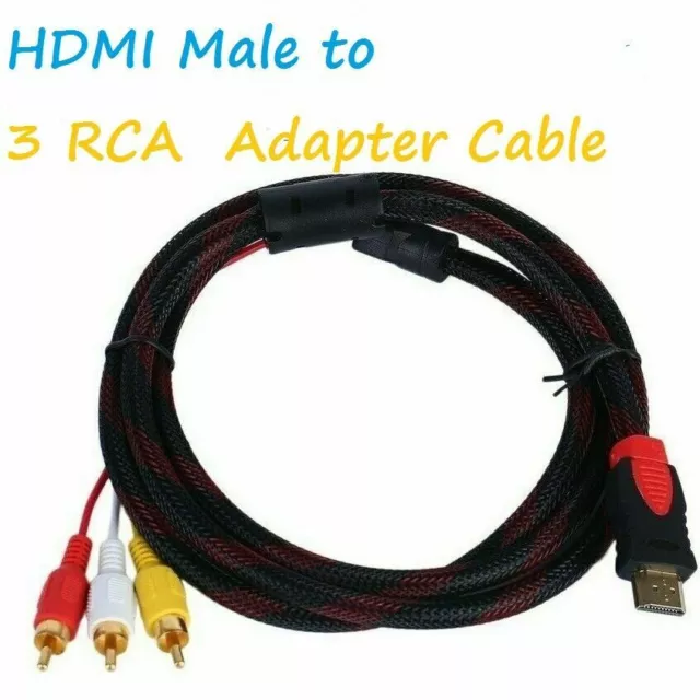 HDMI to 3 RCA Phono Red White Yellow Cable AV Audio Video Lead Universal 1.5M