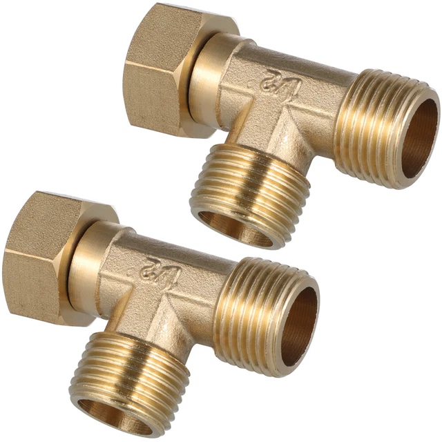 2 Pcs Cuivre Accessoires De Plomberie Raccords En Laiton Connecteur