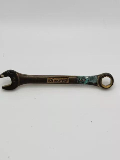 Vintage Snap On Tools Gold Tone Tie Bar Clip Necktie Box End Wrench 3"