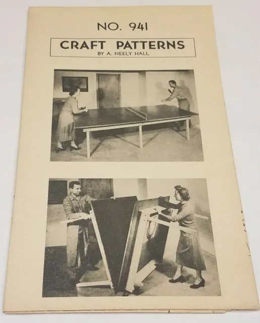 A. Neely Hall Craft Pattern No. 941 A Folding Roll-Away Tennis Table