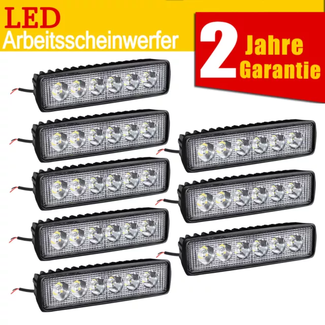 8X LED 18W Arbeitsscheinwerfer Offroad SUV Jeep Scheinwerfer Beleuchtung Fluter