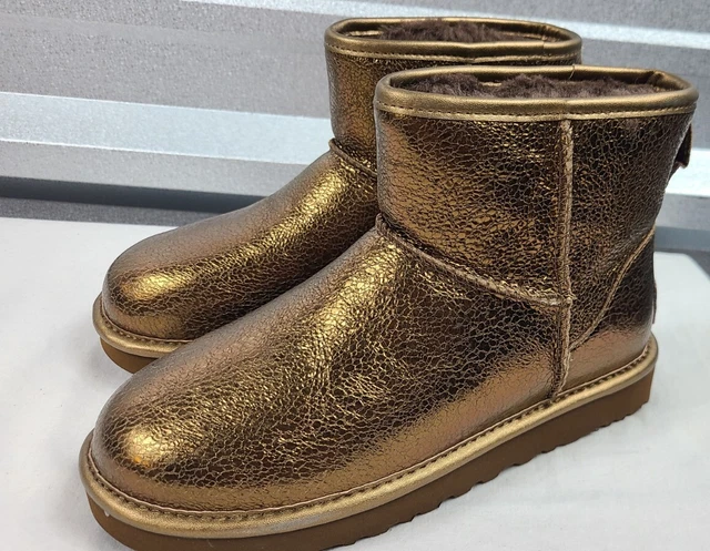 UGG Classic Mini Metallic Sparkle Gold Ankle Boots Woman’s size 5 1125234 UGG Classic Mini Metallic Sparkle Gold Ankle Boots Woman’s size 5 1125234