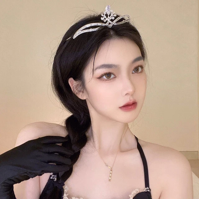Accessori per capelli corona di cristallo leggera eleganti strass corona sposa corona ~~