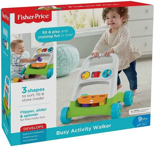 Fisher Price Busy Activity Walker Baby To Toddler Developmental Toy For 9+ Month