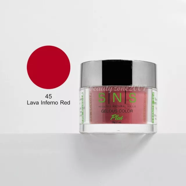 SNS Nail Dipping Powder 45 Lava Inferno Red 1 oz