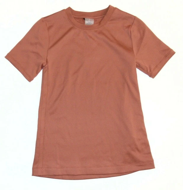 Calia by Carrie Underwood Rib Short Sleeve T Shirt S Crewneck Terra Cotta Tile
