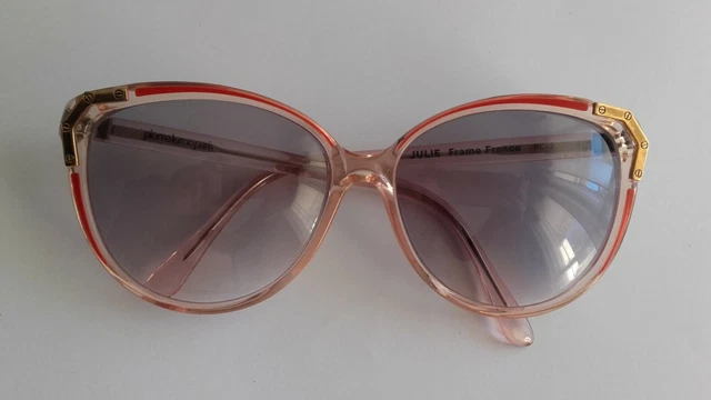 Lunettes De Soleil Vintage Années 70/80 - Monture Rouge, Verres Marron, Fabrication Française