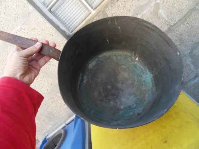 Vintage enorme casserole poelon cuivre col 30 cm haut 24 cm french copper pan 2