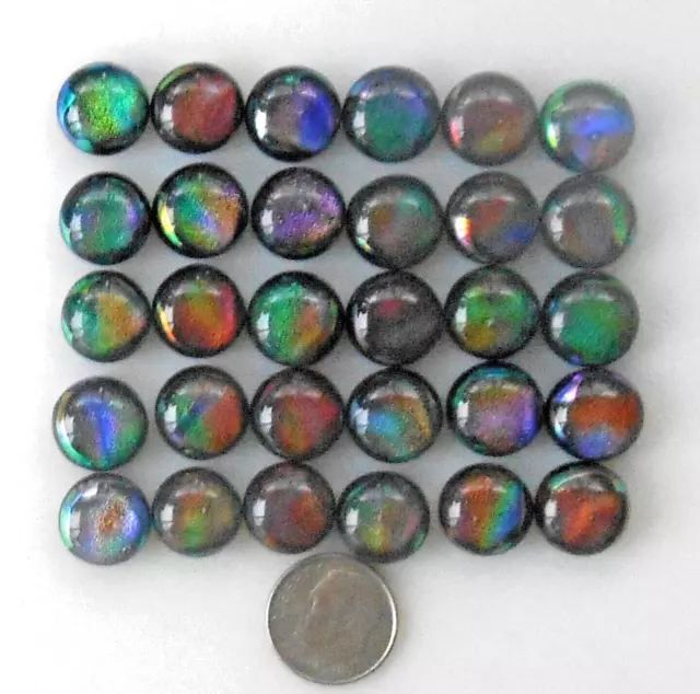 dichroic glass cabochon lot of 30 fused COE 90 cab hand made crafted