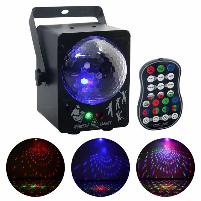 Remote 30Gobo RG Laser & RGB LED Disco Ball DJ Party Show Stage Projector Lights