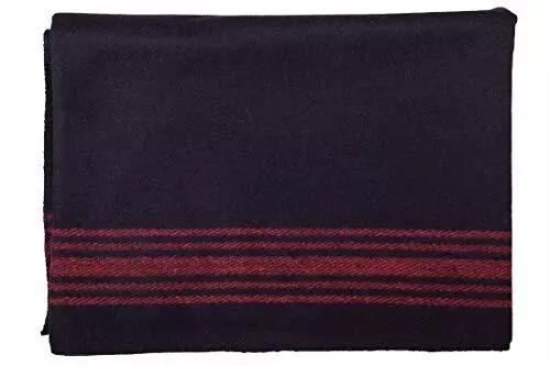 Farm Blue Wool Blanket - Military Style - Thick & Lightweight Army Camping Bl...