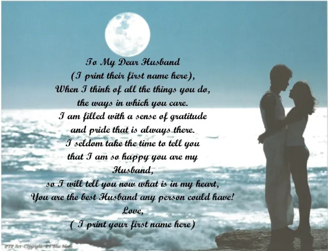 Personalized Poem Gift for that Special Husband (See all styles)
