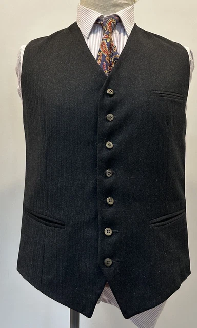 Cappotto vita da uomo grigio motivo anni '50 vintage su misura europeo 38-40 M