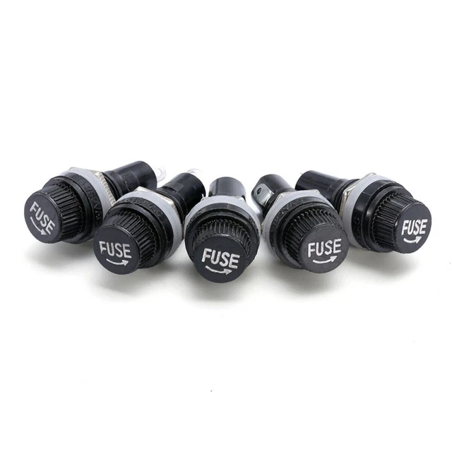 Supporto fusibile nero sgancio dita 5 pz telaio montaggio pannello per 6x30 mm 1