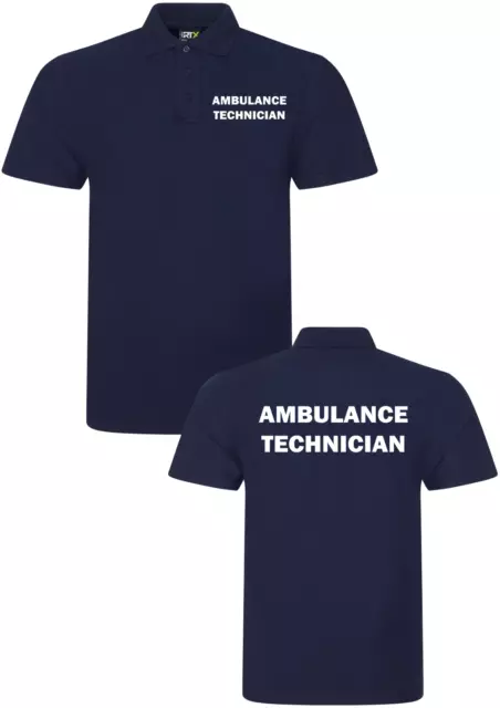 Ambulance Technician Polo Shirt Workwear Medical First Aid Health Care Hospital