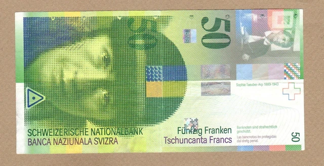 SWITZERLAND: 50 Franken Banknote,(F/VF),P-70,1994,No Reserve!
