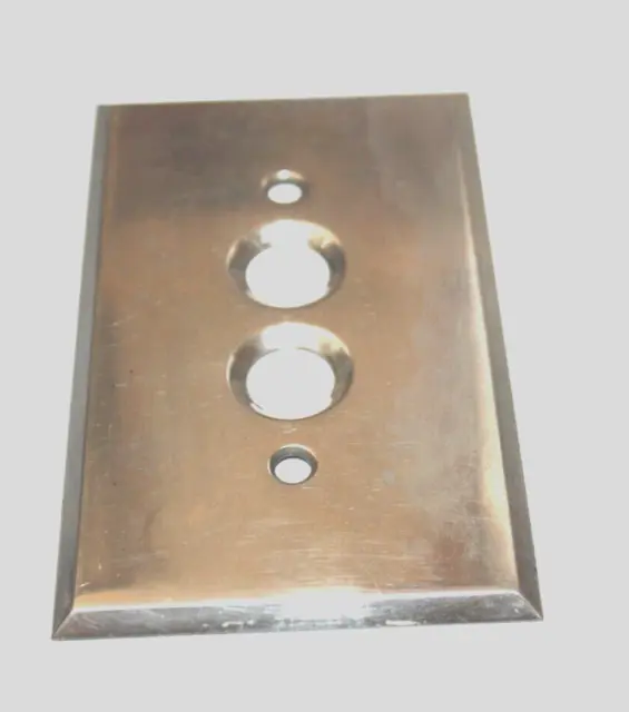 Vintage Wall Switch Plate Cover Heavy Brass Perkins Electric Push Button