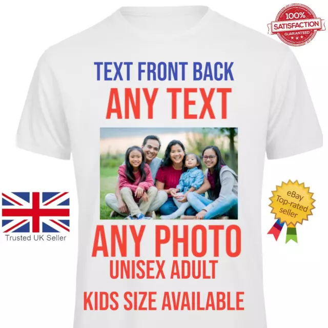 Personalised T Shirt Custom Your Photo Logo Text Shirt Printed Stag do Hen Party