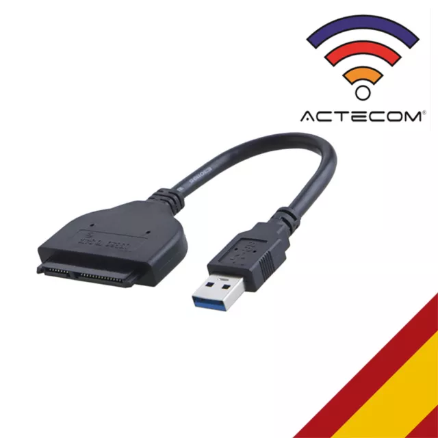 Actecom® Cable Usb 3.0 A Sata Adaptador Disco Duro Lector Dvd Portatil Pc