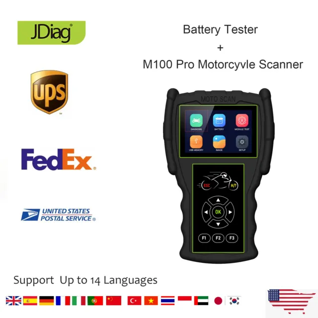Motorcycle Coding Reader Scanner Diagnostic Battery Tester For Yamaha Honda BMW