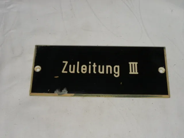 Kunststoffschild "Zuleitung Iii" Kunststoff Schild