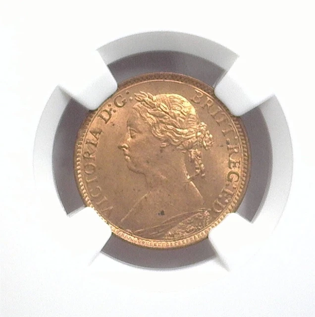Great Britain 1890 1/4P Ngc Ms64 Rb ~ Crichel House Cache ~ Raindrop Race Wager