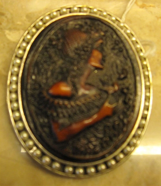 Broche mini cabochon - Broches - Bijou ambre et argent