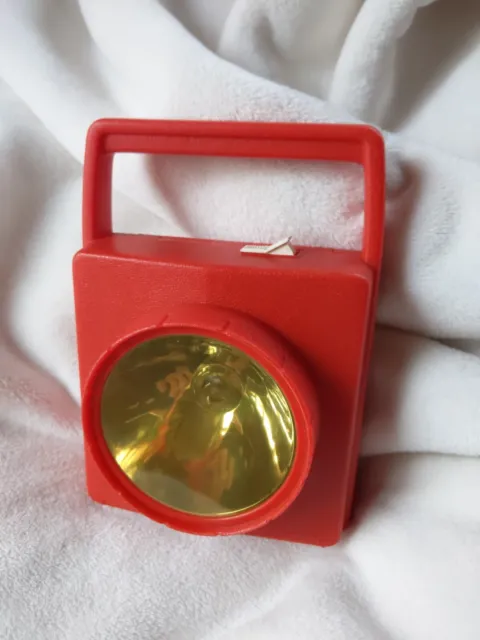 Vintage Retro 70's Red Plastic Radio Shack Square Flashlight Lantern WORKS