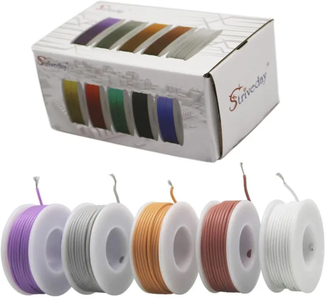 Striveday™ 30 AWG Flexible Silicone Wire Electric wire 30 gauge Coper Hook Up