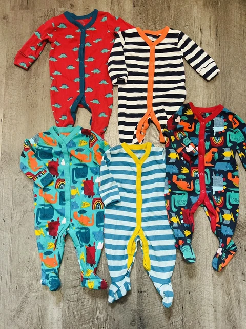 🐰Baby Boy Girl 0-3 Months Unisex Bundle Sleepsuits Animal Print Next Dinosaurs