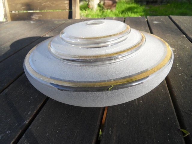 Lampe en verre moucheté forme boule art deco style Clichy