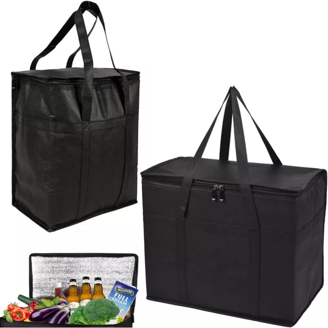 Insulated Grocery Shopping Bags Reusable Thermal Zipper Bag Box Collapsible Tote