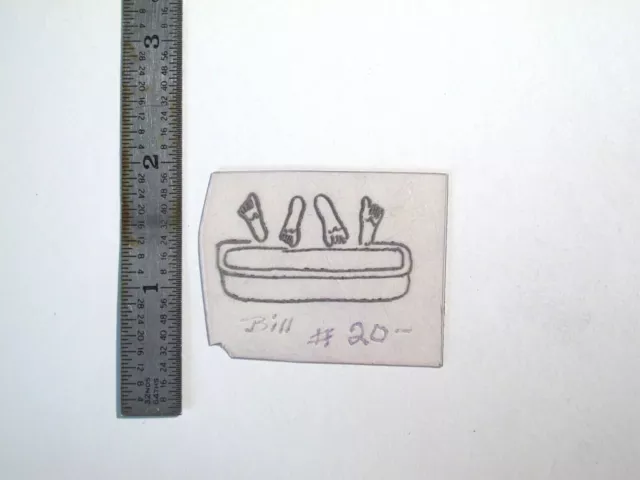 Plantilla de acetato de tatuaje de colección década de 1960 bañera y huellas firmadas PC