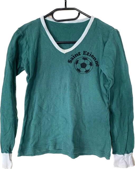 Maillot SAINT-ETIENNE vert Super Télé vintage football shirt ancien