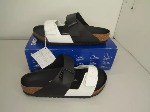 Birkenstock Unisex Size Women's 10/Men's 8 Black-White Arizona Split Sandals