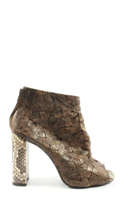 GIANNI BARBATO Bottes à bout ouvert Dames T 38 brun élégant