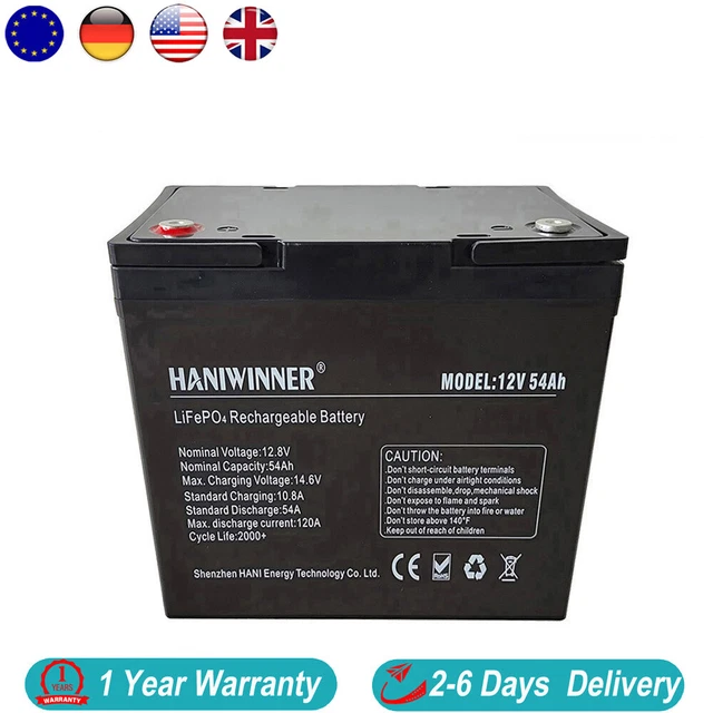 Batteria LiFePO4 12,8V 54Ah 4000+ cicli 50A BMS per Sistemi Solari Batteria Camper
