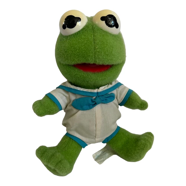 Vintage VTG 1992 Kermit Frog Muppet Babies Sailor Suit Plush Stuffed Animal Doll