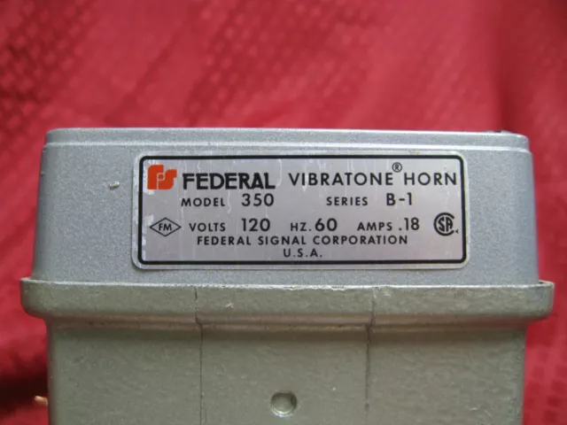 Federal Vibratone Horn Model 350 Series B-1 120v 60hz 2