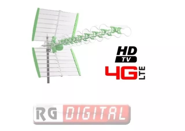 ANTENNA TV UHF DVB-T DIGITALE ESTERNO 38 DBi HD 24 ELEMENTI LINQ LI-W38B