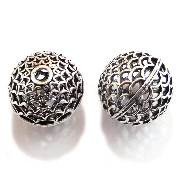 1 Pcs 45X22Mm Bali Cone Cap Perle Bijoux En Argent Antique Plaqué