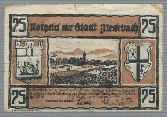 Notgeld - Medebach - Stadt Medebach - 75 Pfennig - 1921